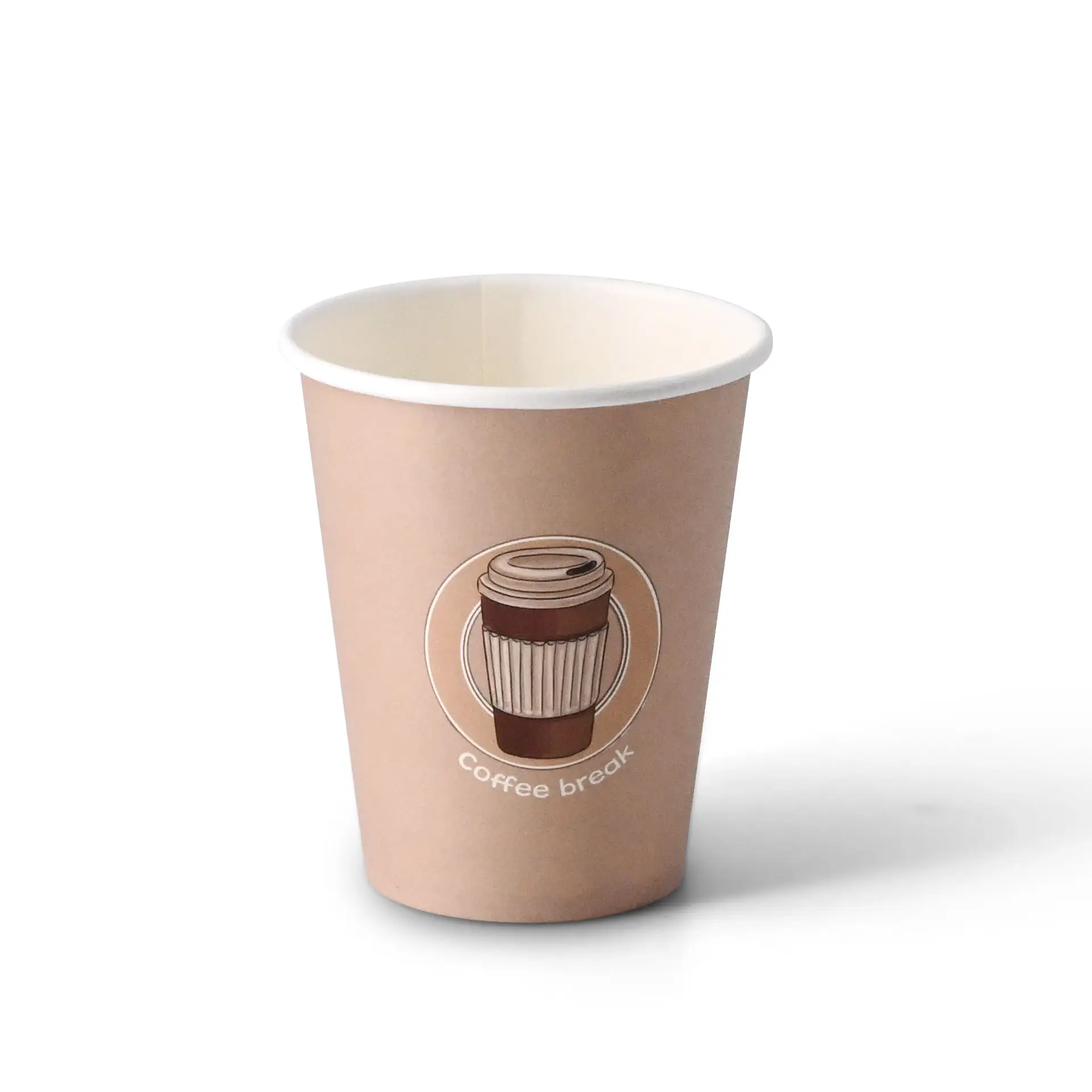 Gobelet en carton imprimé "Coffeebreak" (revêtu) 200 ml / 8 oz, Ø 80 mm, blanc
