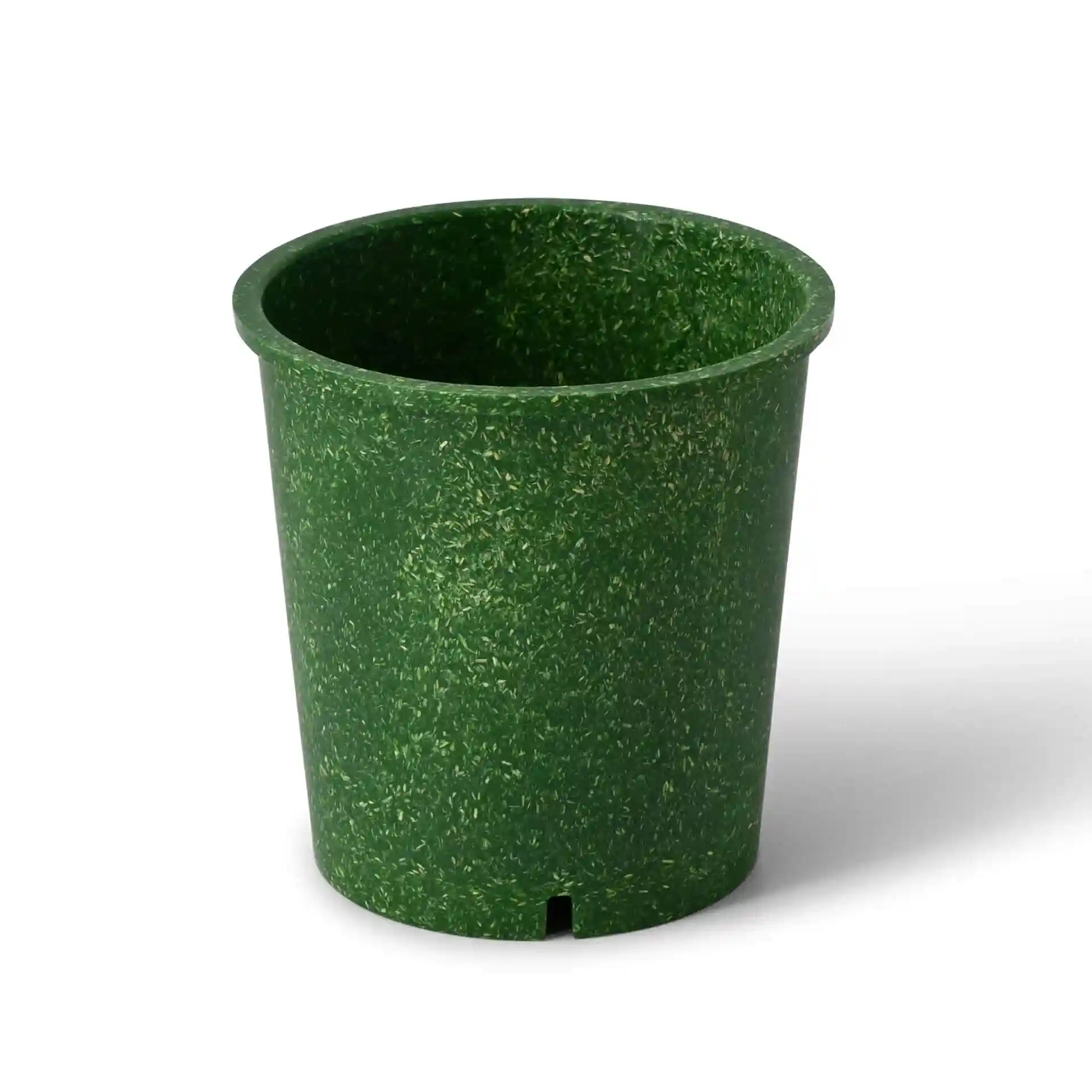 Gobelet rond réutilisable vert en composé bio, capacité de 400 ml, diamètre de 95 mm et hauteur de 100 mm.