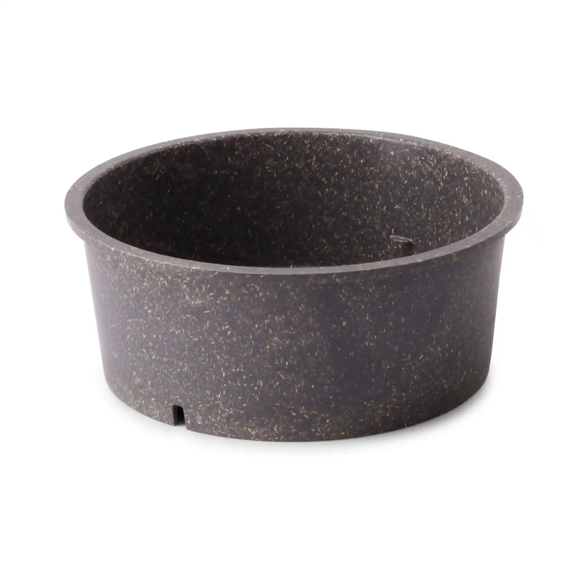 Bol rond gris réutilisable d'un diamètre de 156 mm et d'une hauteur de 60 mm, fabriqué en matériau bio-composite.