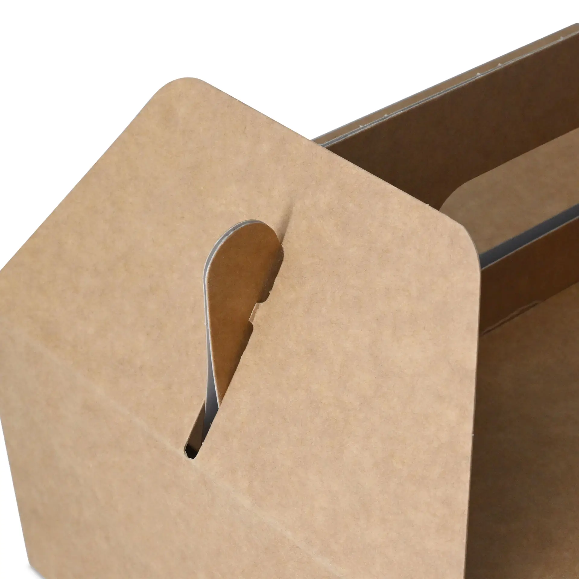 Boîte à gâteaux en carton avec poignée M, 21 x 16 x 9 cm, marron, pliable