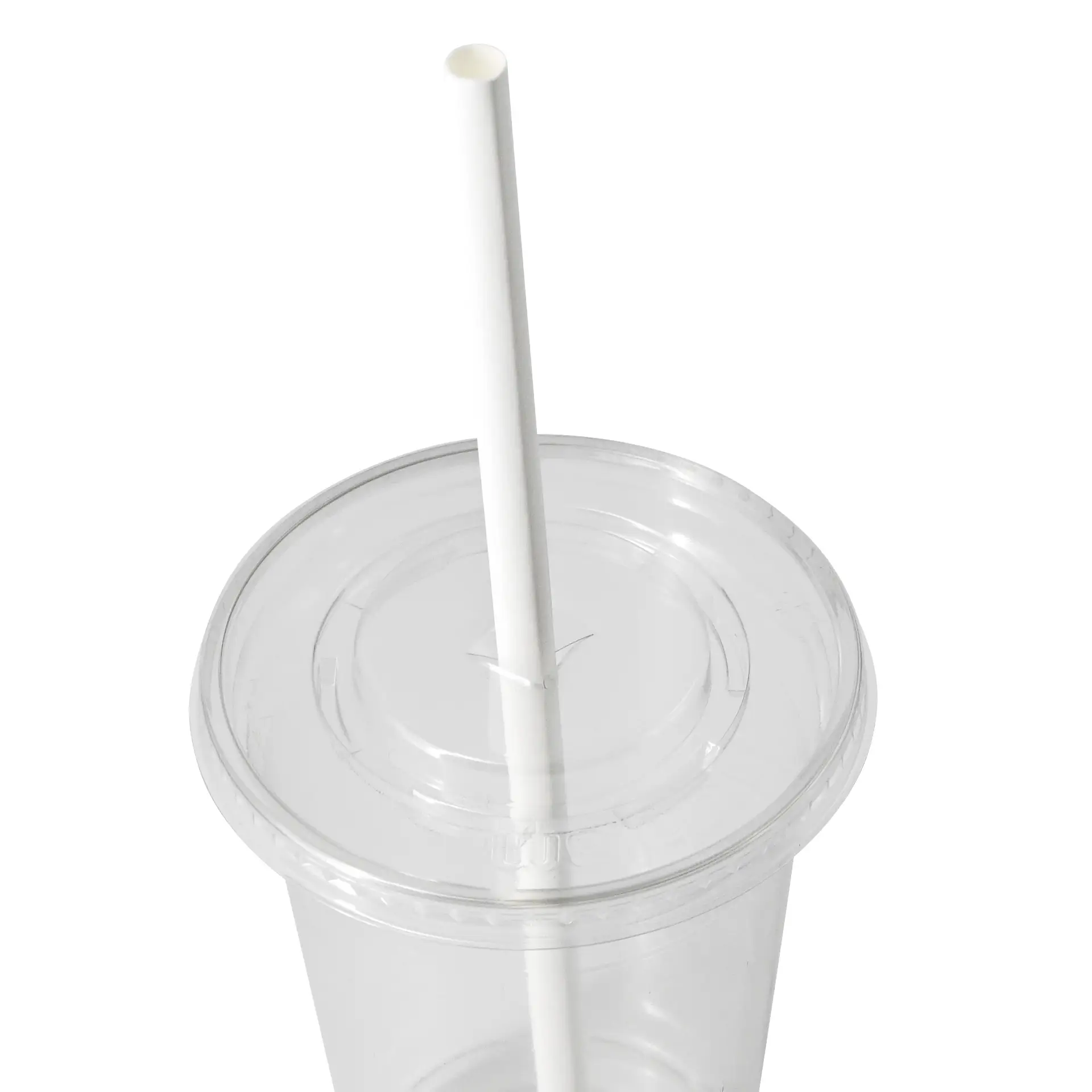 Paille Jumbo en papier 23 cm, Ø 8 mm, blanc, roulé verticalement