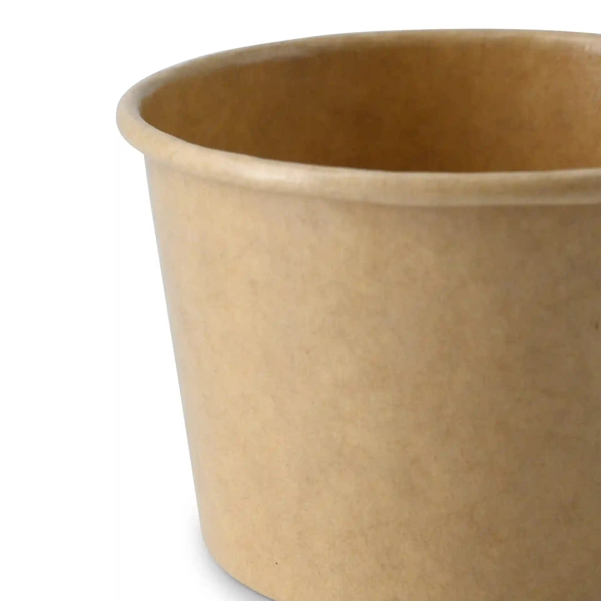 Gobelet en carton brun pour glace d'un diamètre de 76 mm et d'une hauteur de 50 mm.