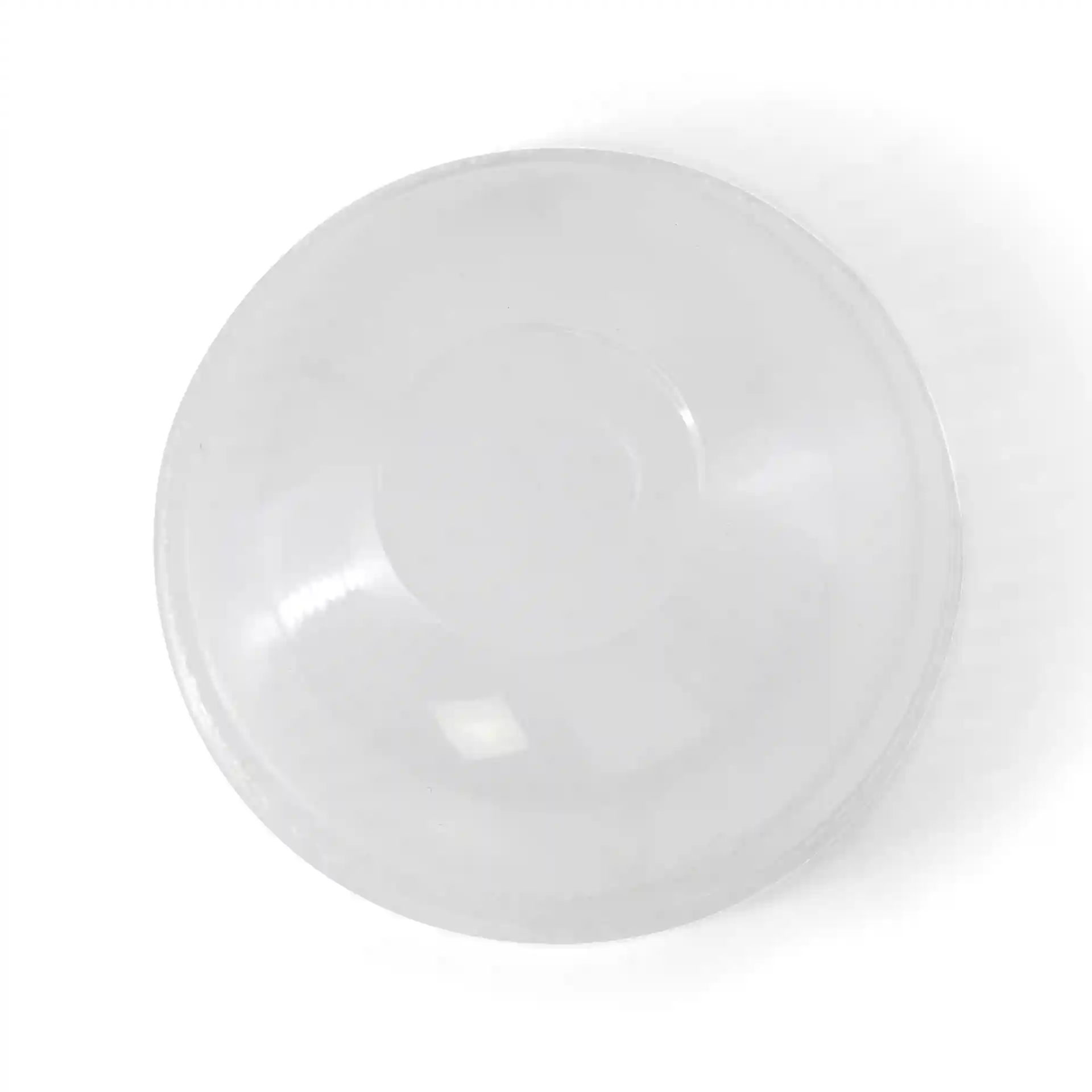 Couvercle en PLA transparent de 95 mm de diamètre avec un trou pour paille, vu de dessus.