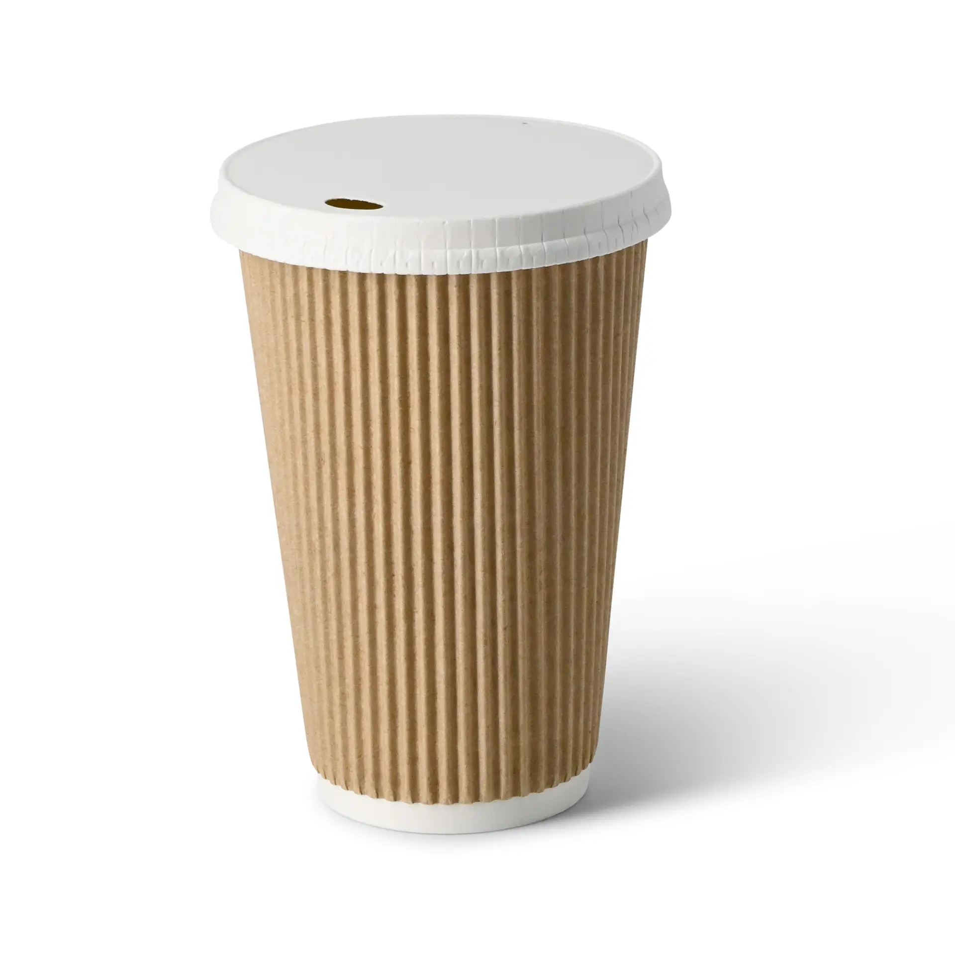 Gobelet en carton ondulé 40 cl / 16 oz, Ø 90 mm, brun dhd04962-riffelbecher-coffee-to-go-becher-400-ml-16-oz-90-mm-braun-innen-weiss-5