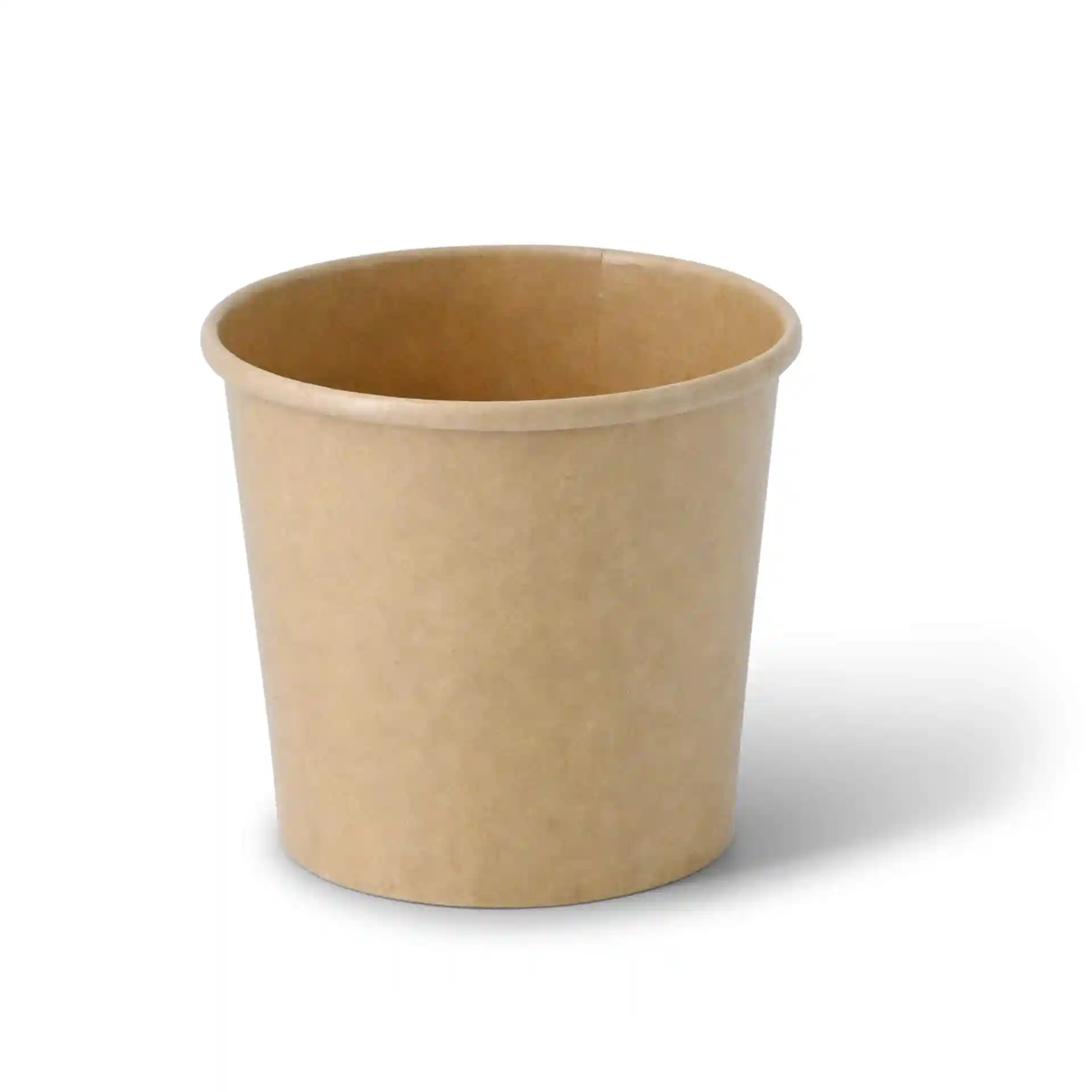 Tub de glace en papier brun, forme ronde, capacité de 10 oz et diamètre de 92 mm.