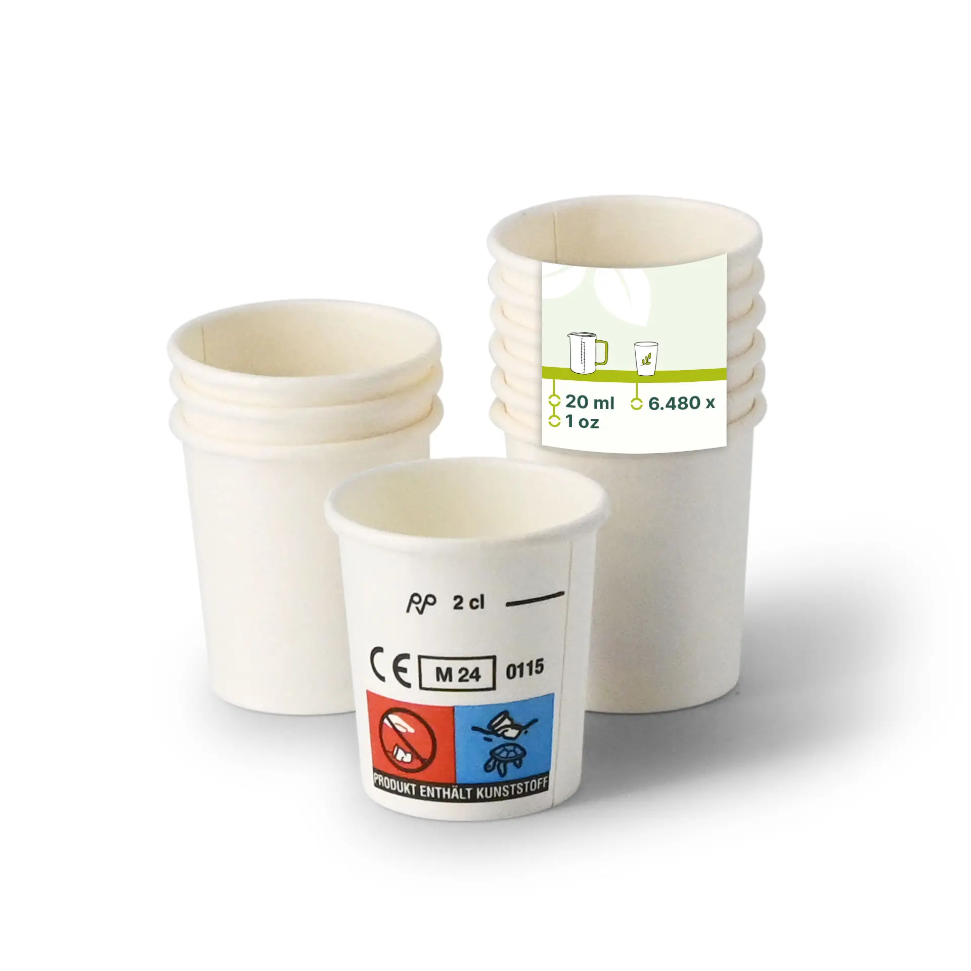Gobelet à shot en papier (revêtu de PE) 20 ml / 1 oz, blanc con10042-01-0-schnapsbecher-aus-papier-beschichtet-20-ml-1-oz-weiss