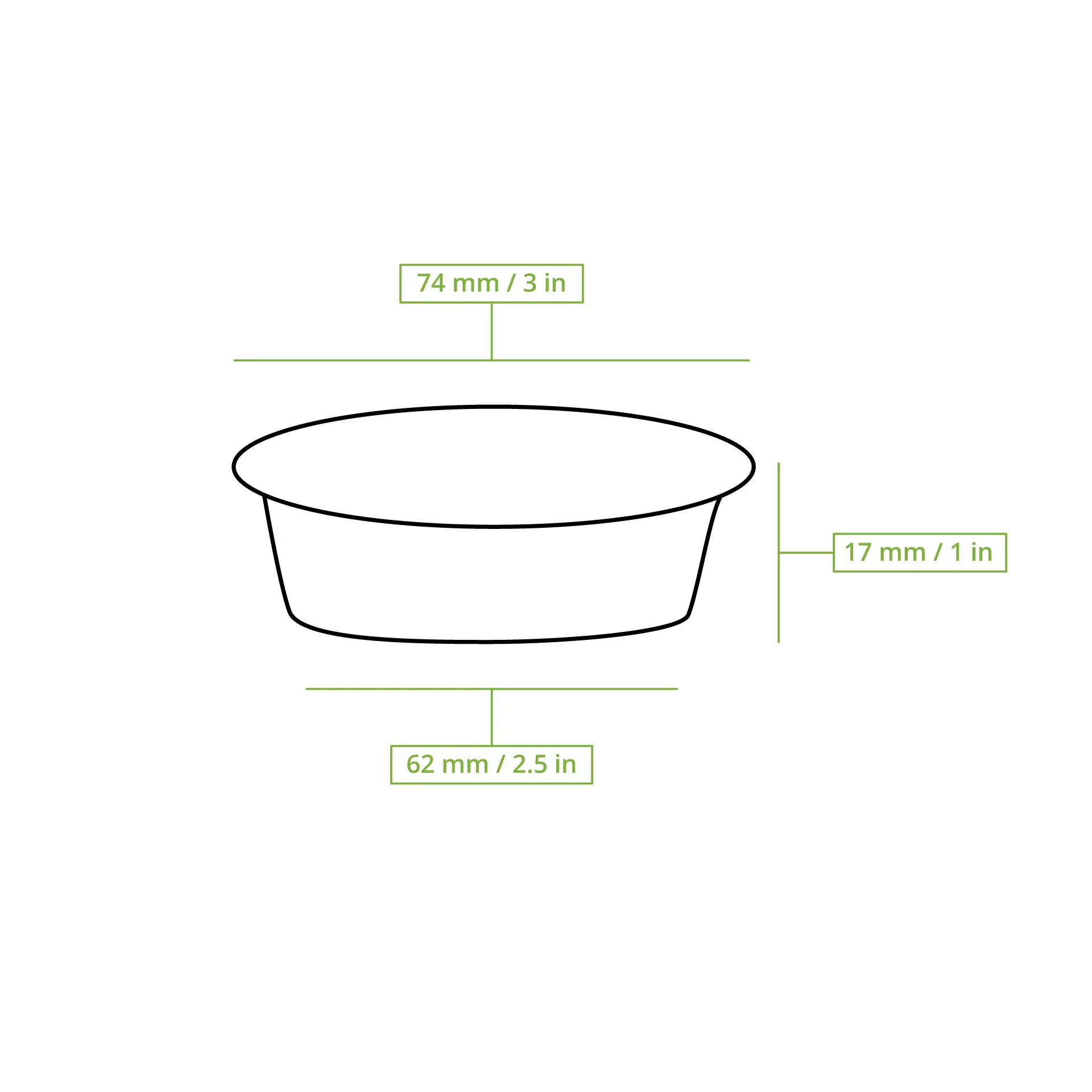 Pot à portions en rPET 50 ml, Ø 75 mm, transparent