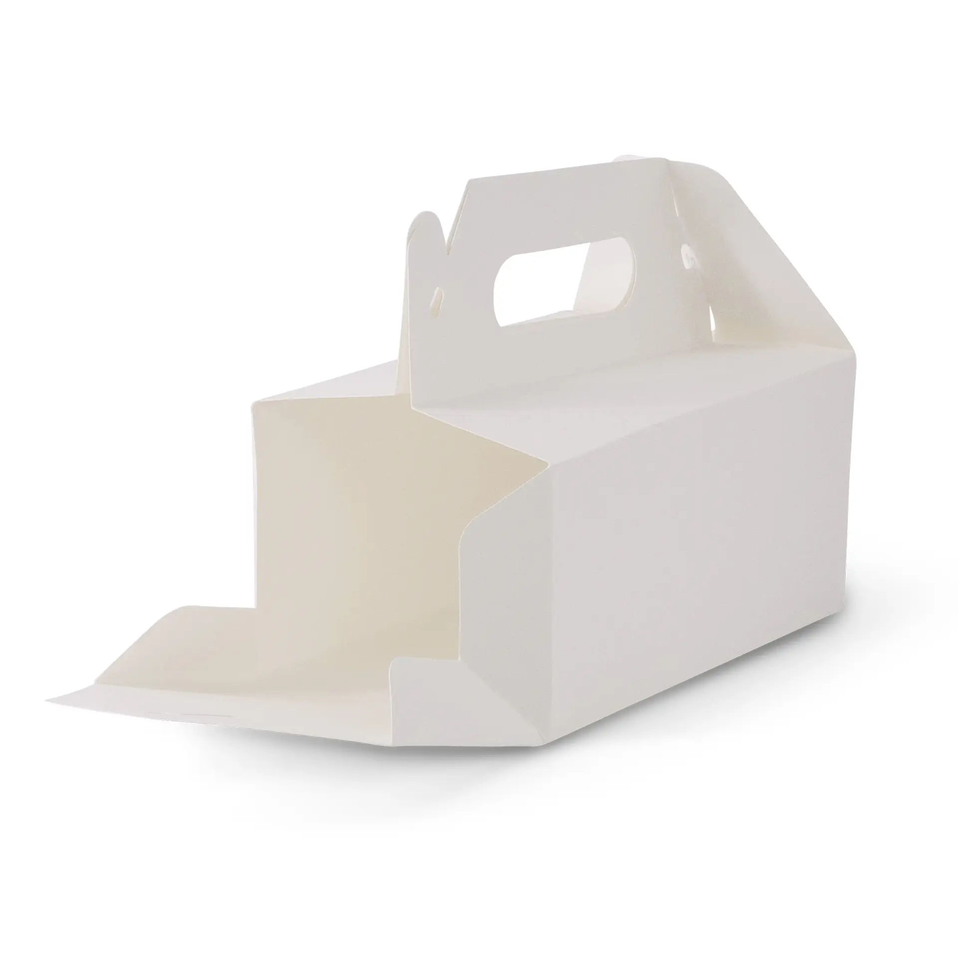 Boîte à gâteaux en carton avec poignée S, 18 x 11 x 9 cm, blanc, pliable
