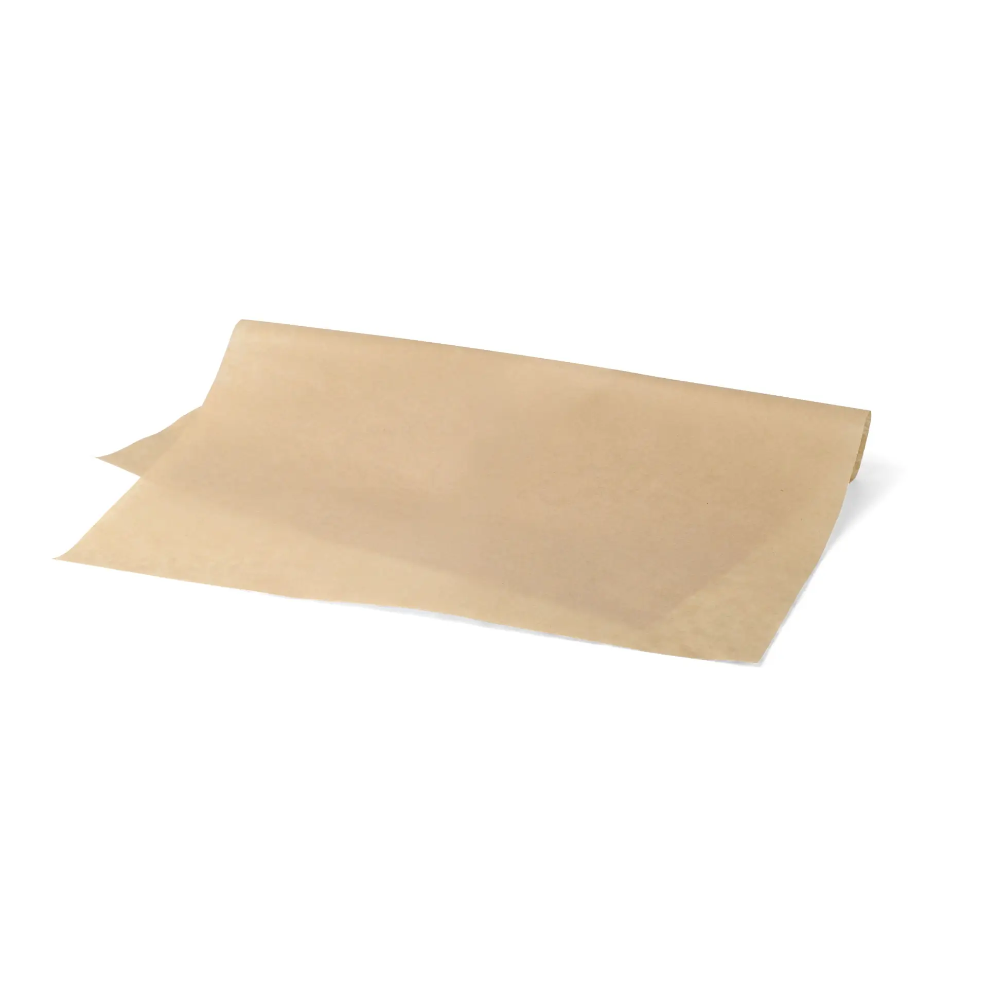 Papier d'emballage brun résistant à la graisse, pré-découpé 37,5 x 50 cm, adapté aux aliments chauds, froids et gras.