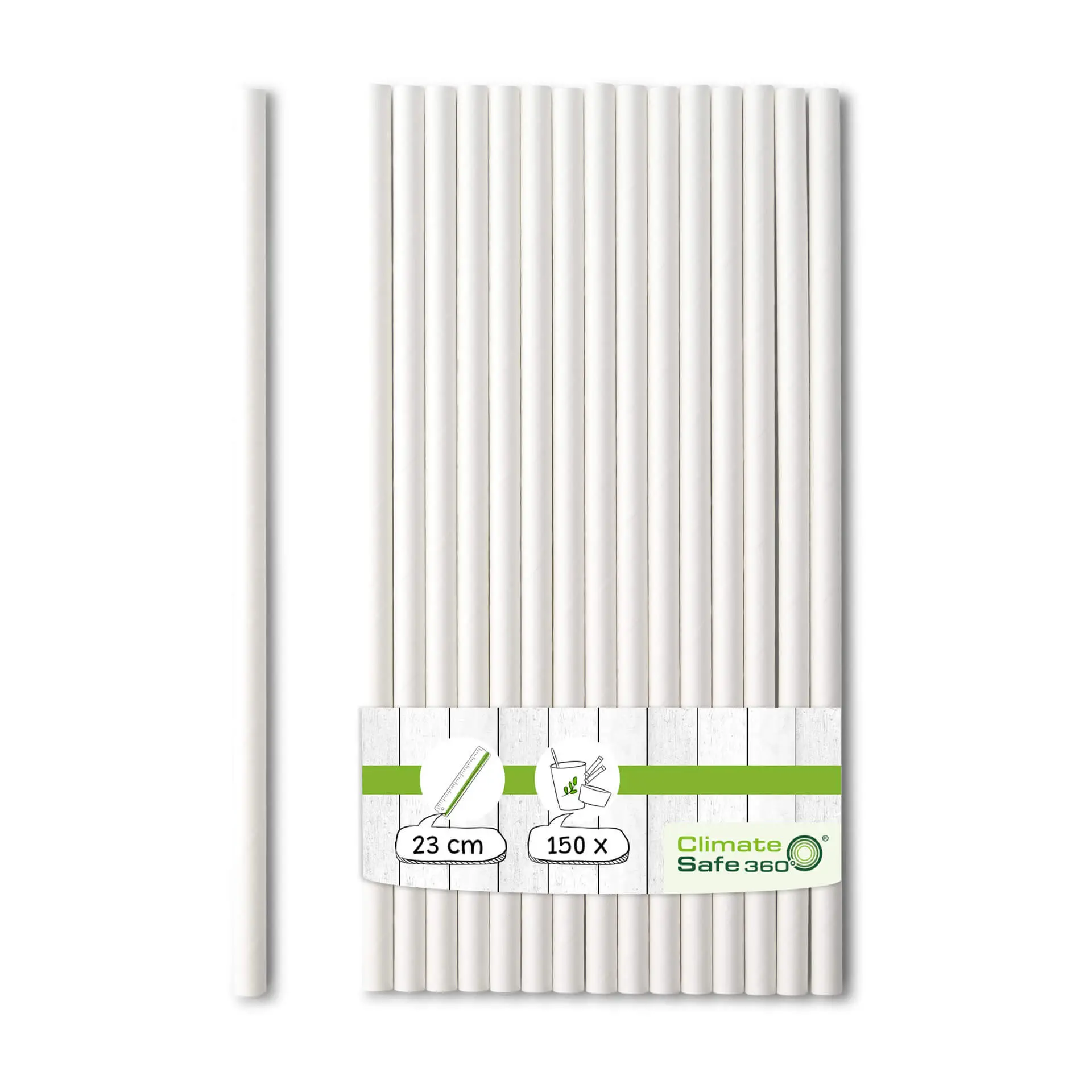 Paille Jumbo en papier 23 cm, Ø 0,8 cm, blanc Paille Jumbo en papier 23 cm, Ø 0,8 cm, blanc
