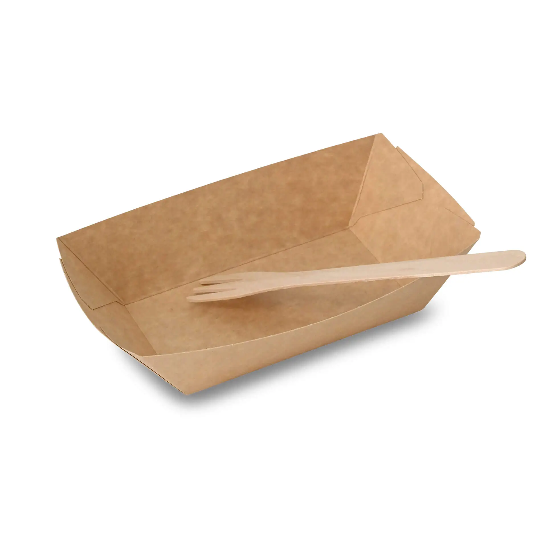 Bol à snacks en carton 500 ml, 21,5 x 16 x 5 cm, brun