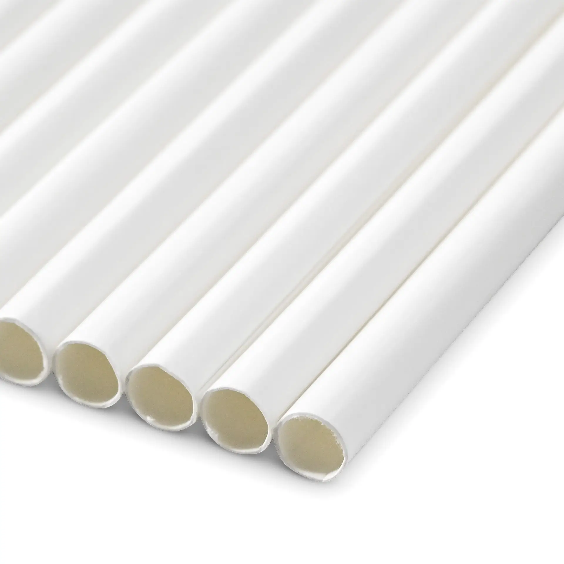 Paille Jumbo en papier 23 cm, Ø 8 mm, blanc, roulé verticalement