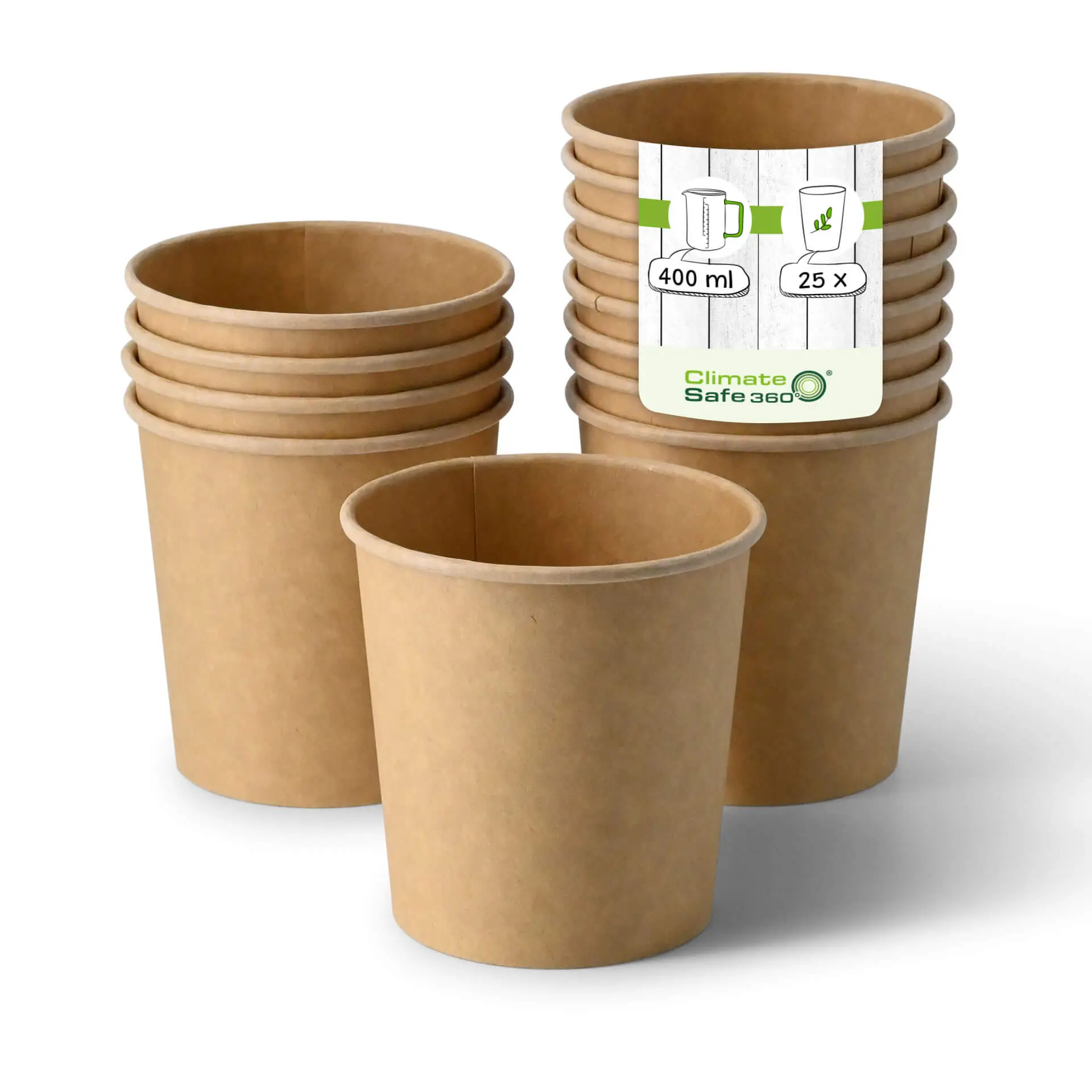 Pot à soupe à emporter en carton (Premium) 400 ml / 16 oz, Ø 95 mm, brun