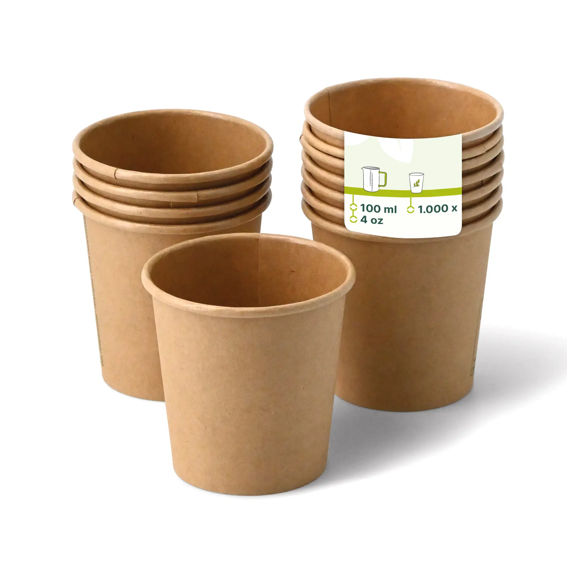 Gobelet en carton brun, 10 cl / 4 oz, Ø 62 mm dhd04510-pappbecher-100-ml-4-oz-62-mm-braun