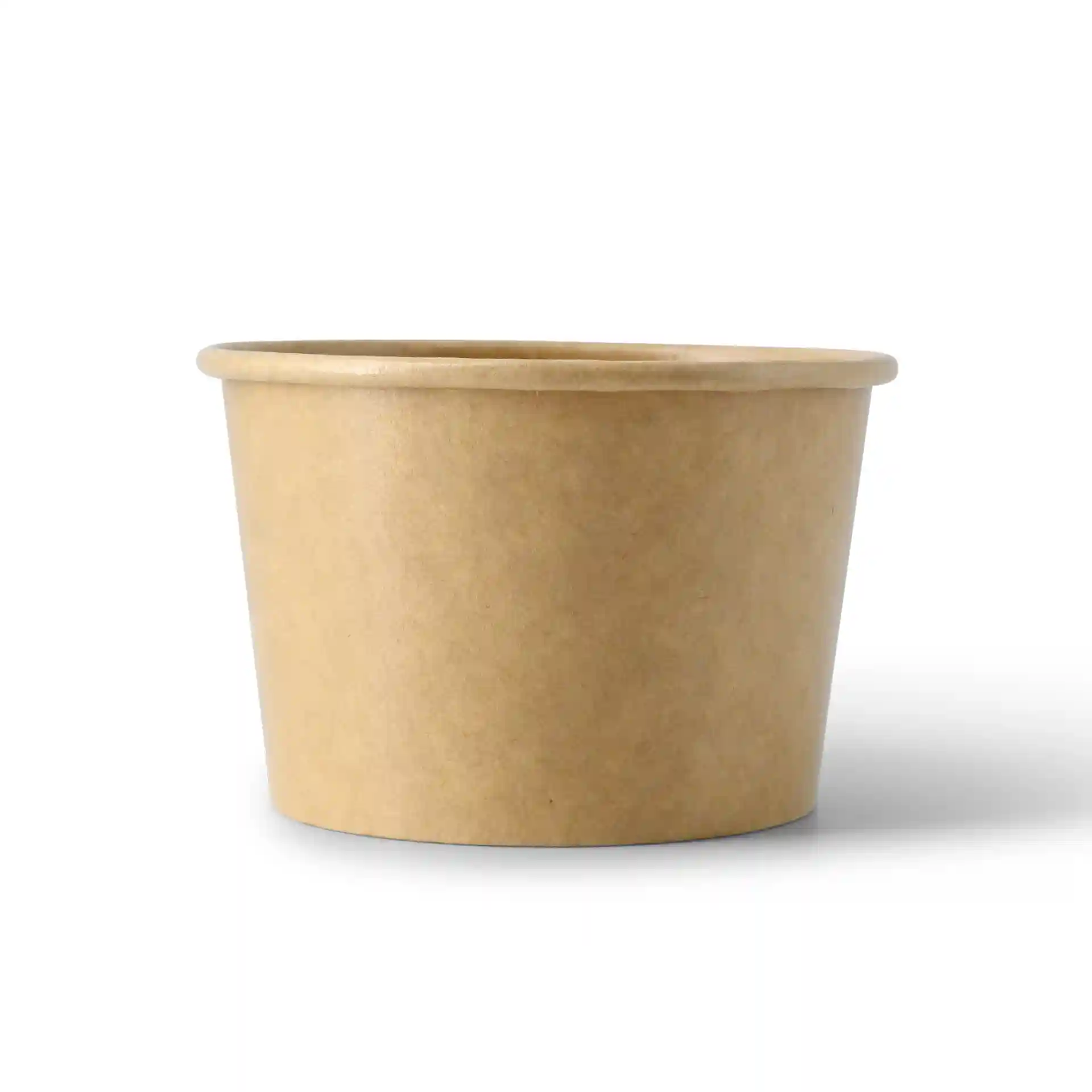 Gobelet en carton brun pour glace d'un diamètre de 76 mm et d'une hauteur de 50 mm, contenant 75 ml.