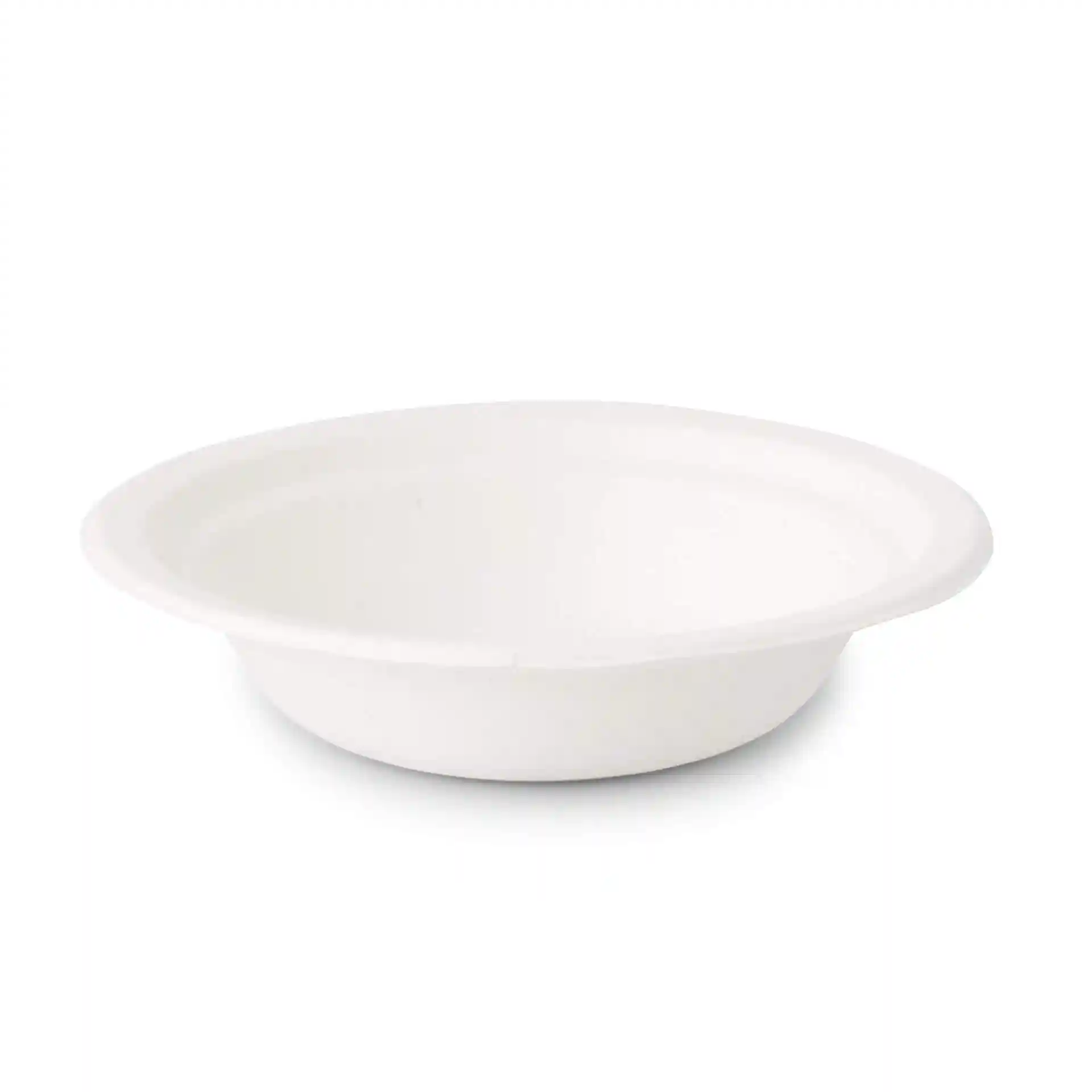 Bol rond profond en canne à sucre blanc, mesurant 178 mm de diamètre et 42 mm de hauteur, capacité de 400 ml.