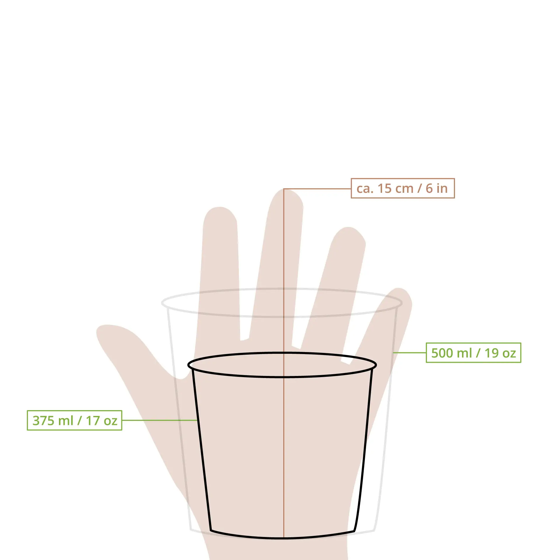 Pot à soupe en carton ondulé brun, 375 ml / 17 oz, Ø 116 mm Pot à soupe en carton ondulé brun, 375 ml / 17 oz, Ø 116 mm