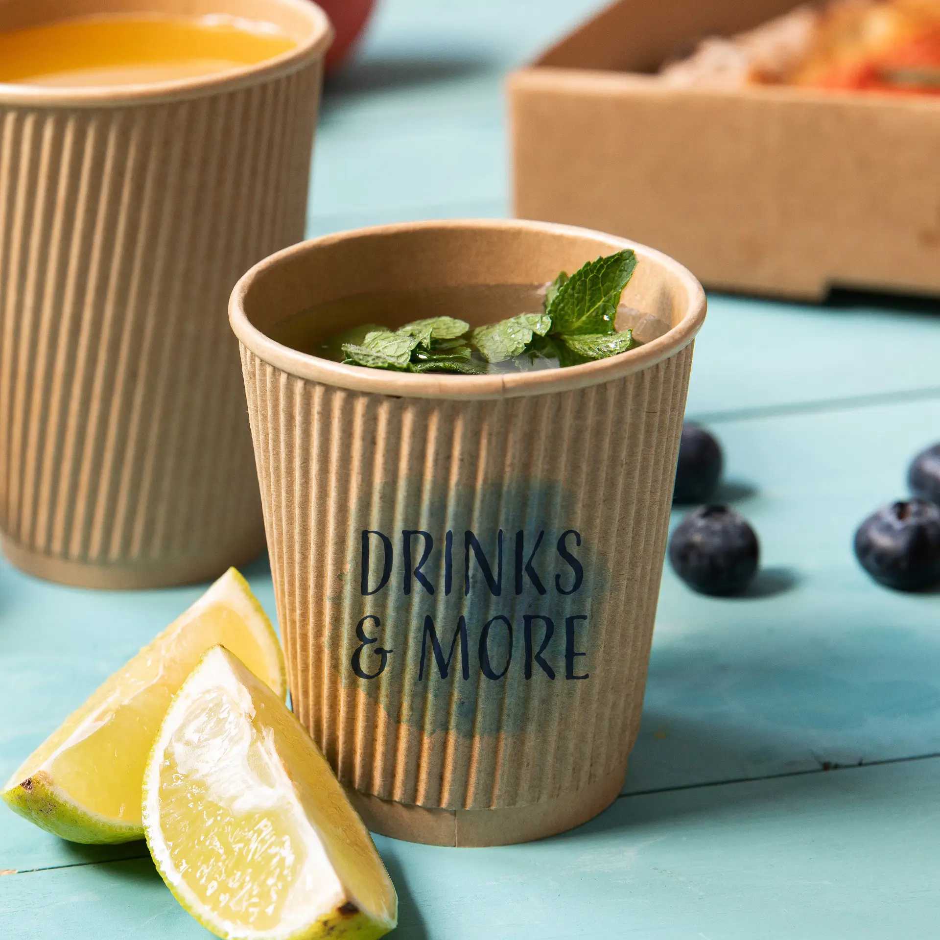 Gobelet à double paroi personnalisé, 250 ml / 10 oz, brun, enduit PLA