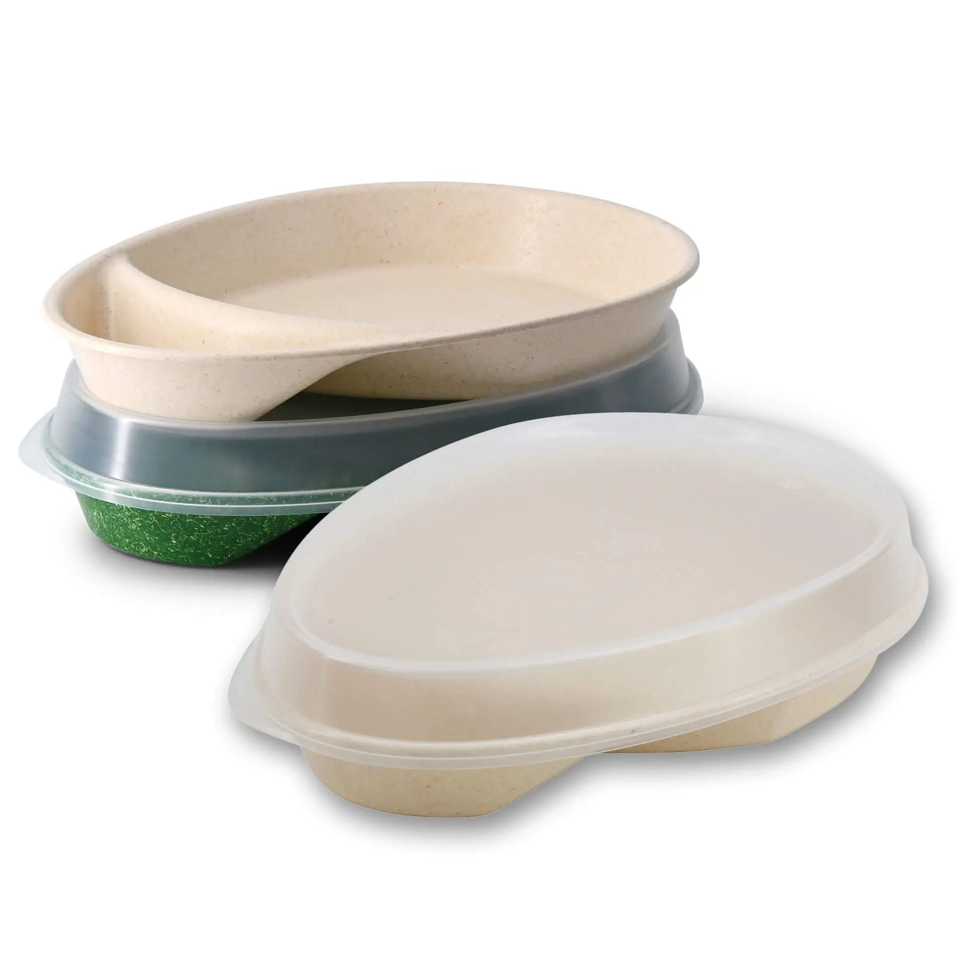 Assiette repas réutilisable "merways Plate" 27,5 x 20 x 3,5 cm, 2 compartiments, ovale, blanc crème dfc00848-mehrweg-menue-teller-merways-plate-275-x-20-x-35-cm-2-kammern-tropfenfoermig-cashew-creme-weiss-6