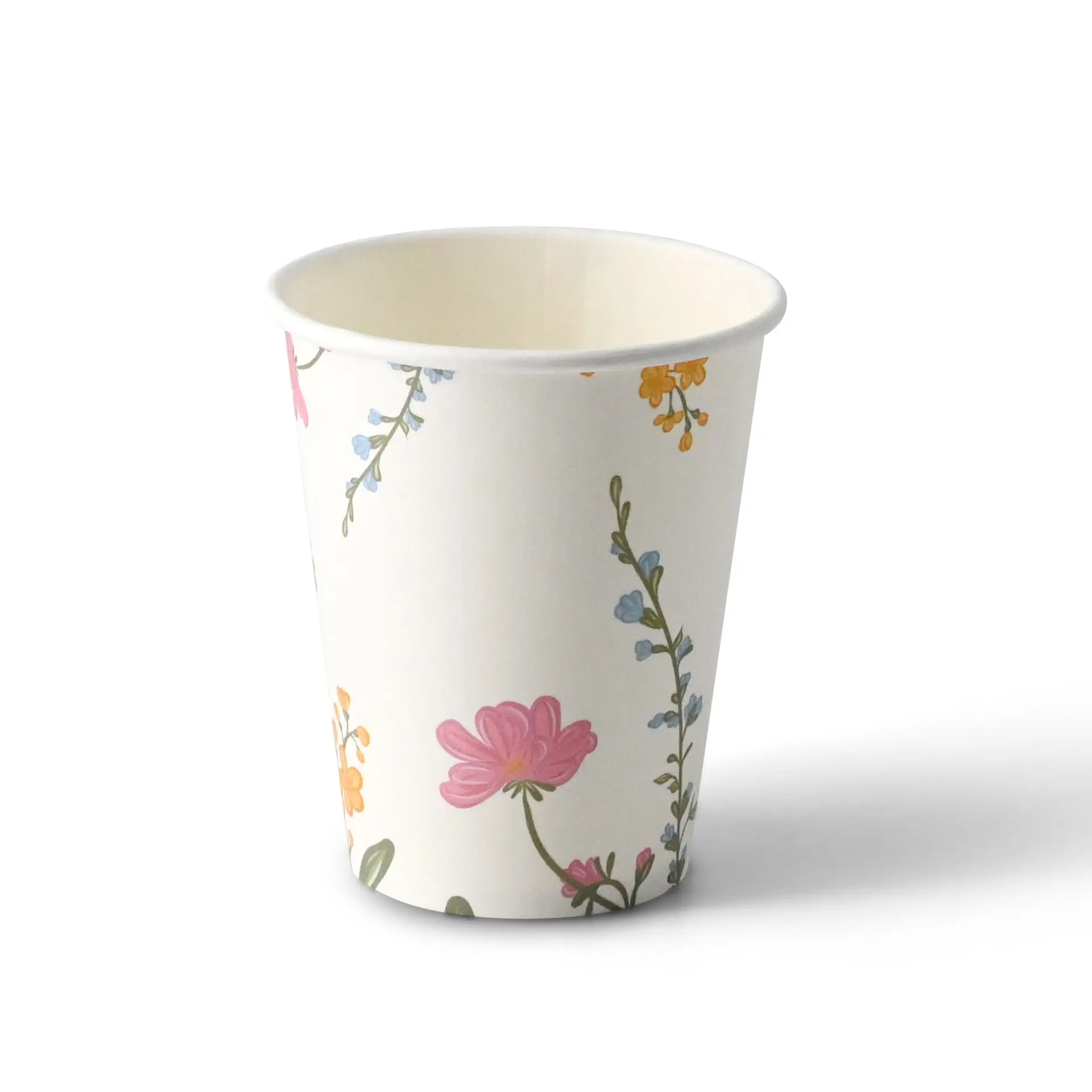 Gobelet en carton imprimé "Printemps" (revêtu) 200 ml / 8 oz, Ø 80 mm, blanc