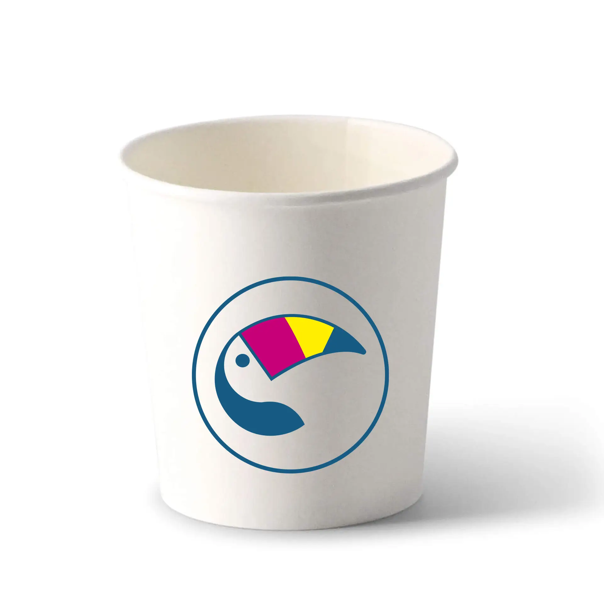 Gobelet à soupe à emporter imprimé, blanc, 400 ml, Ø 95 mm, revêtement PE