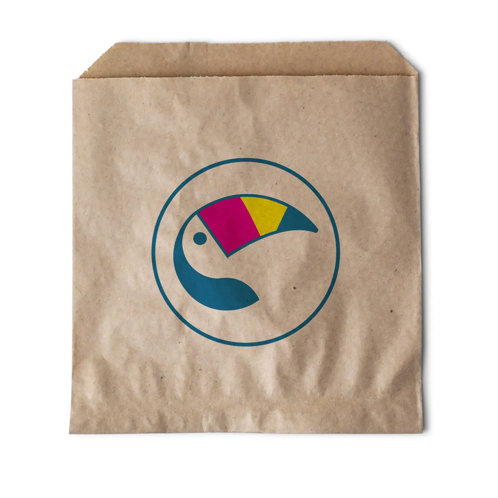 Personnalisation de sachets plats, marron, 17 × 17 cm