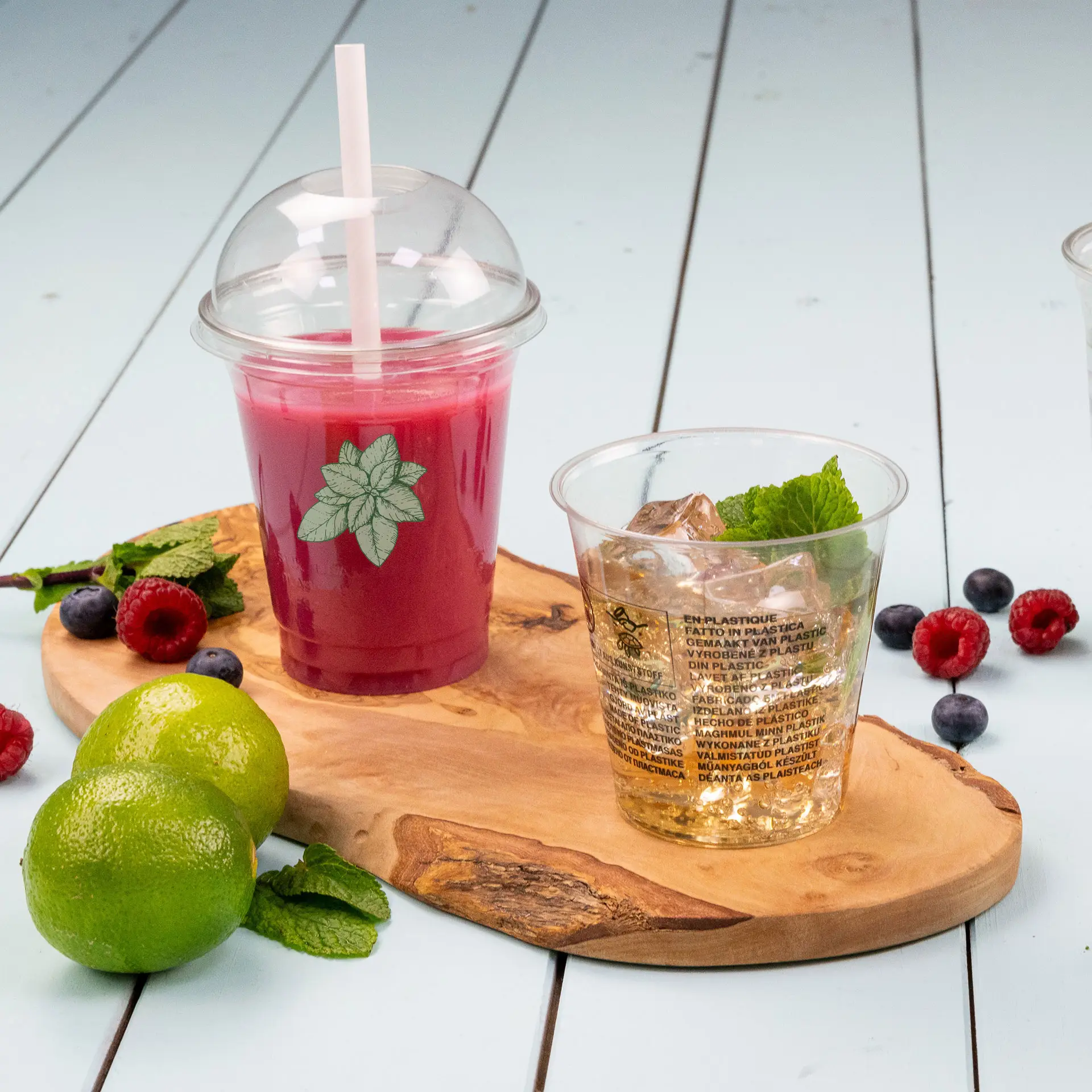 Gobelets en plastique personnalisés 250 ml / 10 oz, transparents, rPET