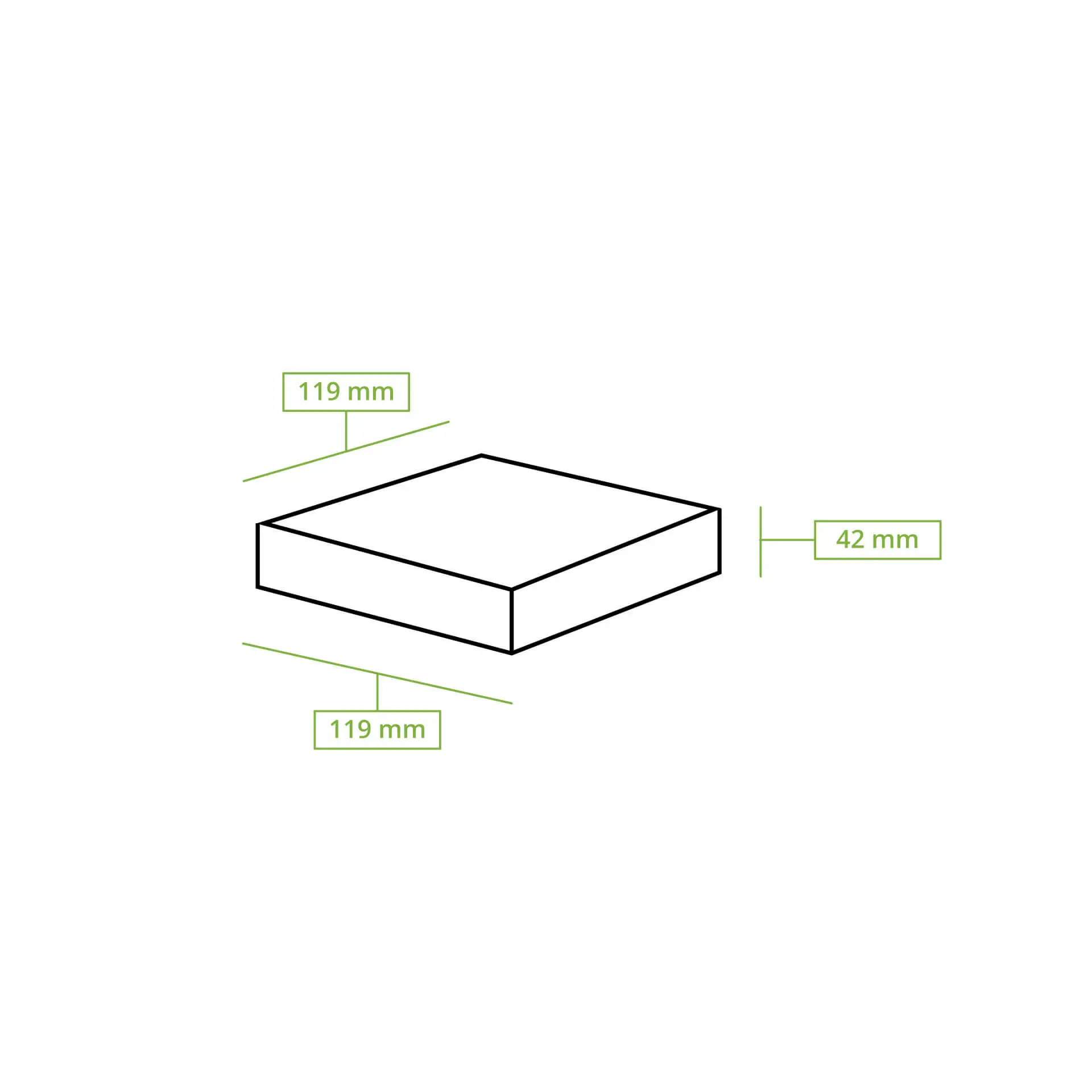 Boîtes pliantes avec fenêtre, 12 x 12 x 4 cm, 600 ml, fenêtre en cellulose, extérieur brun, intérieur blanc, pliable