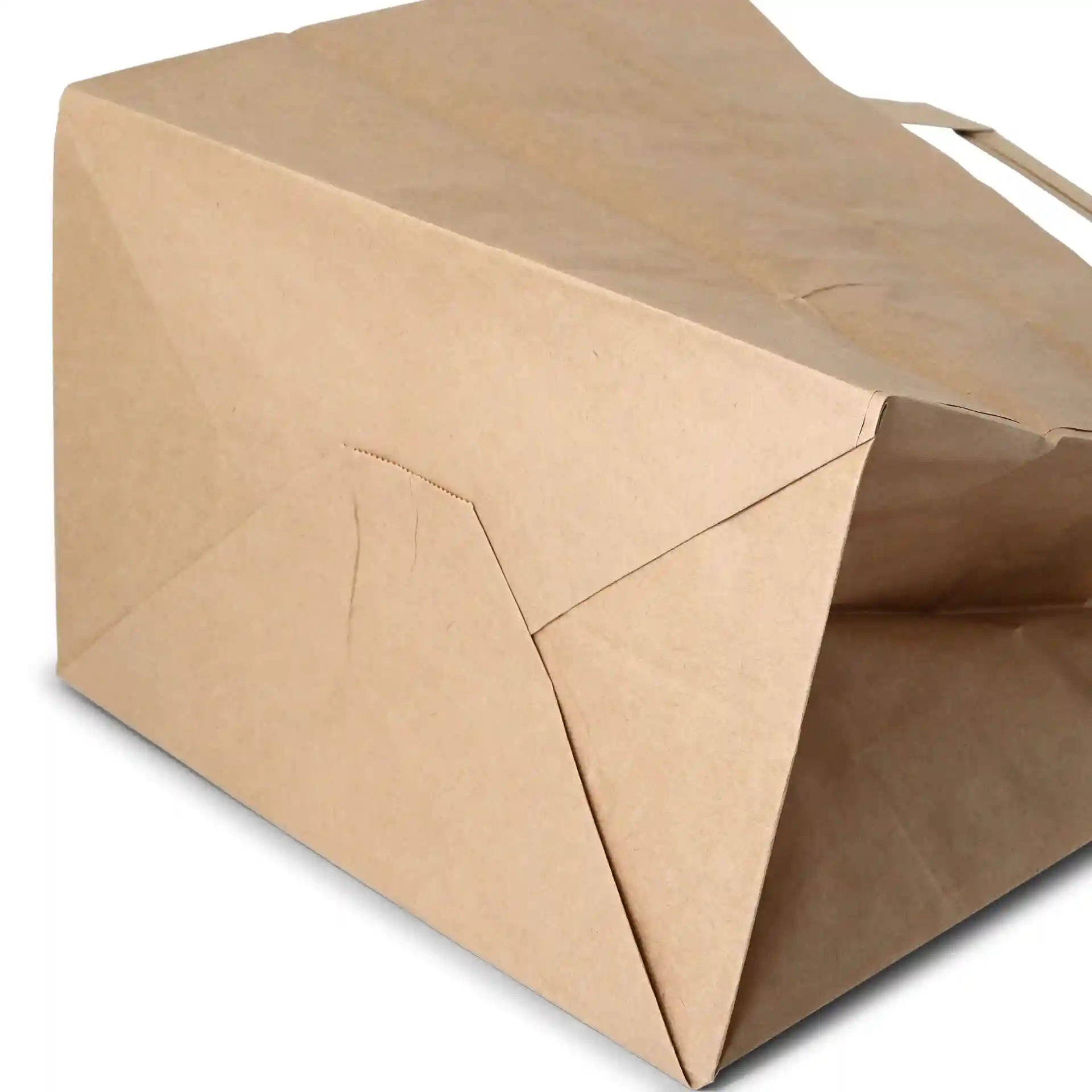 Sac en papier recyclé marron avec un design plié, dimensions 26 x 17 x 25 cm.
