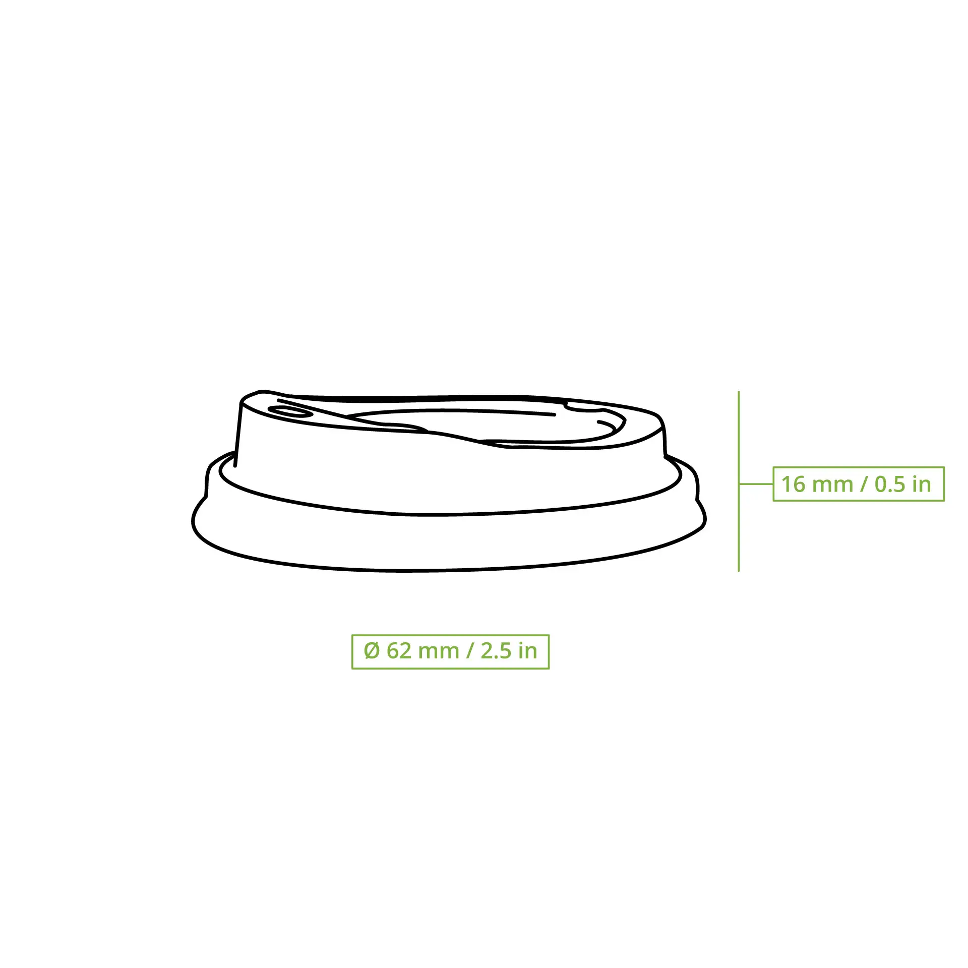 Couvercle en PS Ø 62 mm, blanc, avec ouverture pour boire Couvercle en PS Ø 62 mm, blanc, avec ouverture pour boire