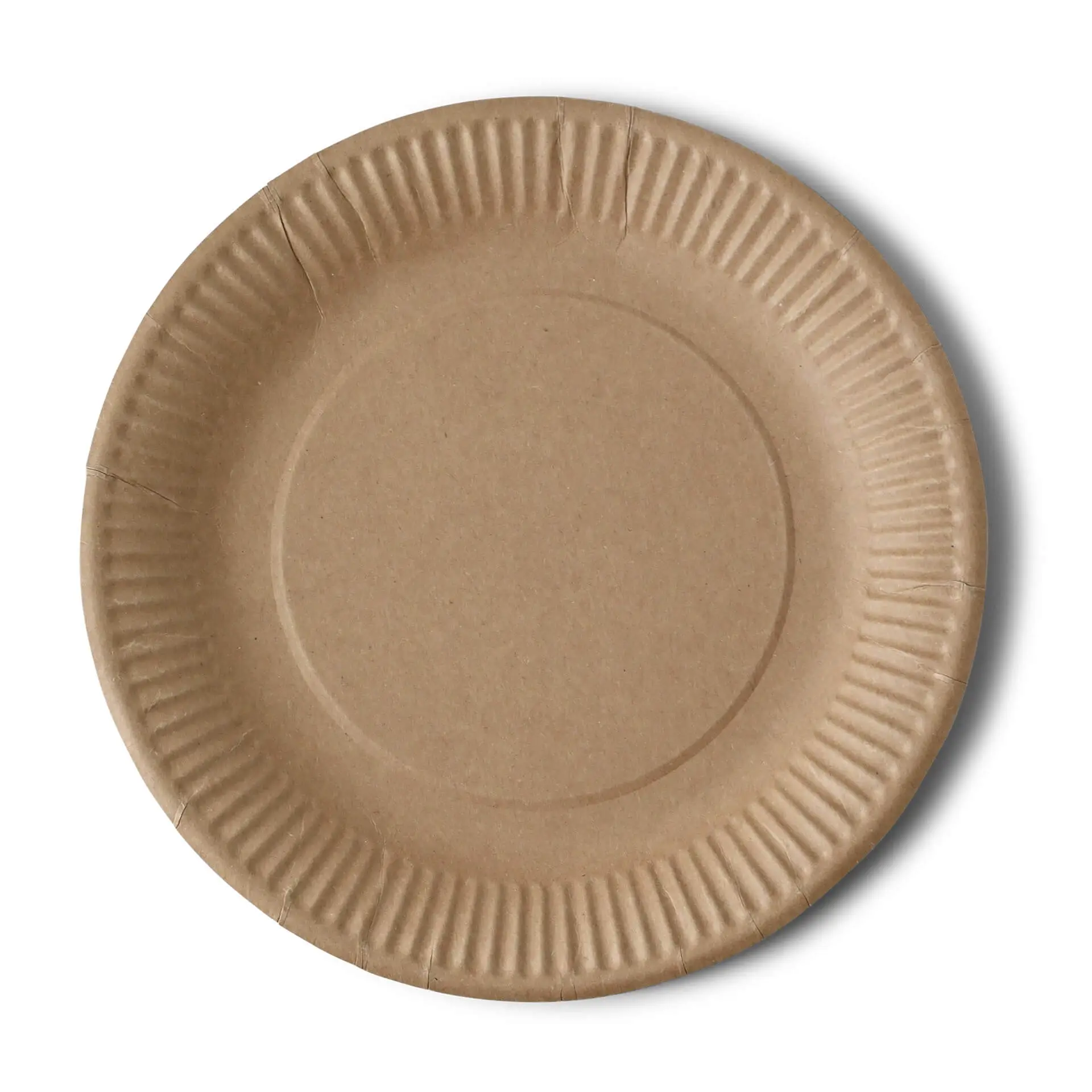 Assiette en carton Ø 23 cm, brun, ronde Assiette en carton Ø 23 cm, brun, ronde